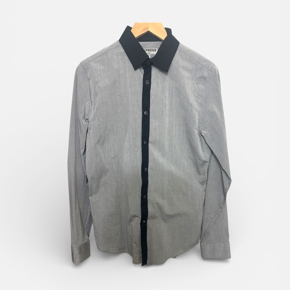 Express Other - Express Men's Shirt in Gray with Black Trim